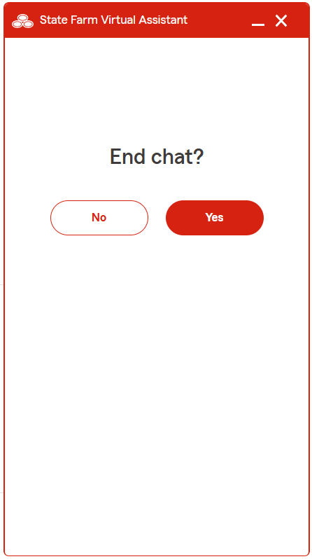 End-chat confirmation dialog with Yes and No options