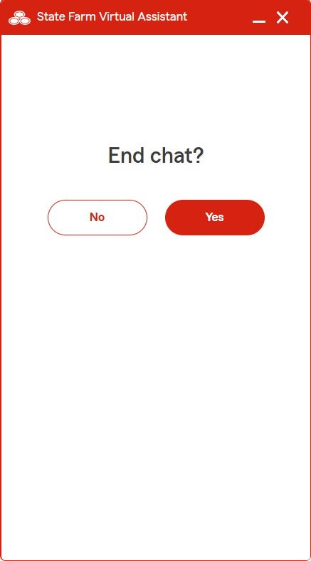 End chat confirmation dialog with Yes/No buttons